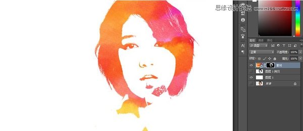 Photoshop制作水彩涂鸦风格的人像海报设计教程