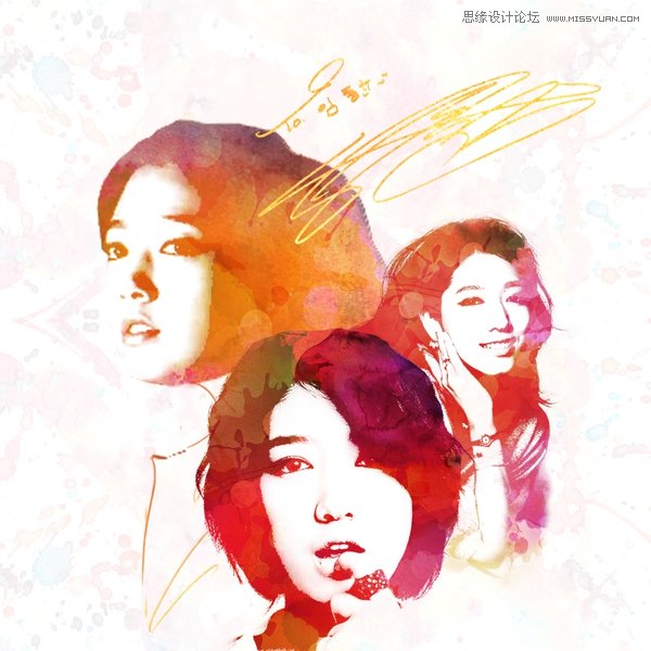 Photoshop制作水彩涂鸦风格的人像海报设计教程