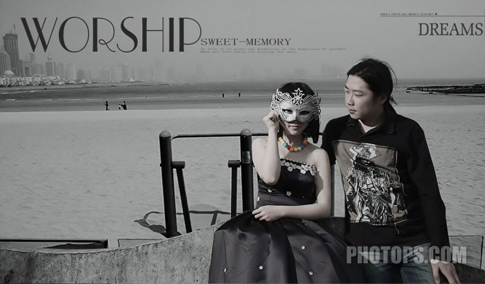 人物调色,PS调色制作灰色艺术照片效果的户外人物照片