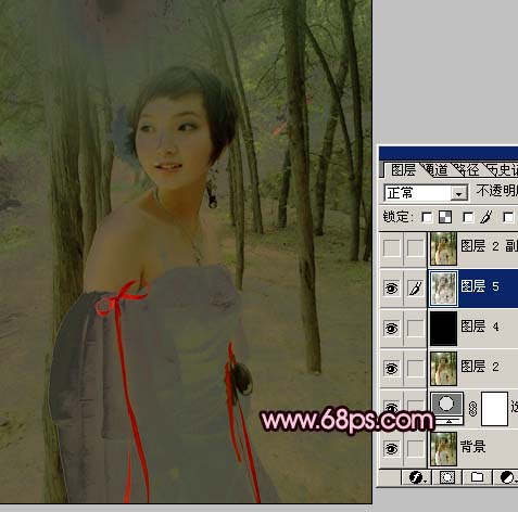 红色调配色,PS调出靓丽红色调的户外美女照片