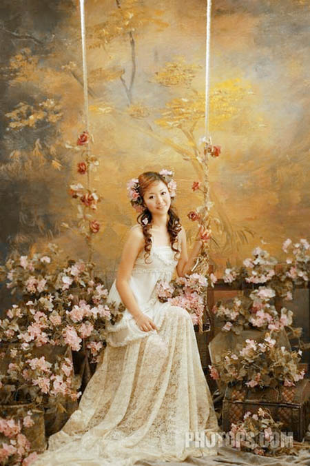 使用Photoshop加强人物清晰度并调出黄橙色调效果的人物照片