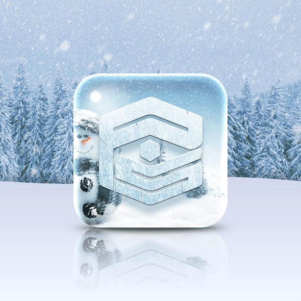 用Photoshop制作晶莹剔透的雪景图标设计教程