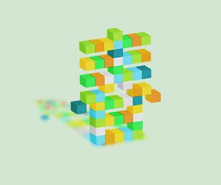 Photoshop制作3D立体积木堆积艺术字设计过程