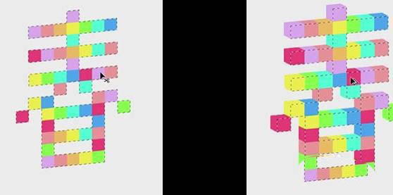 Photoshop制作3D立体积木堆积艺术字设计过程