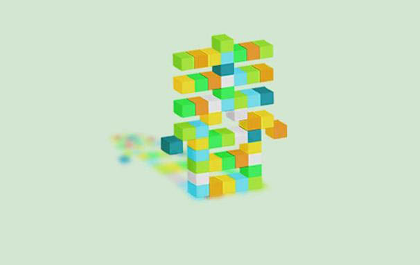 Photoshop制作3D立体积木堆积艺术字设计过程