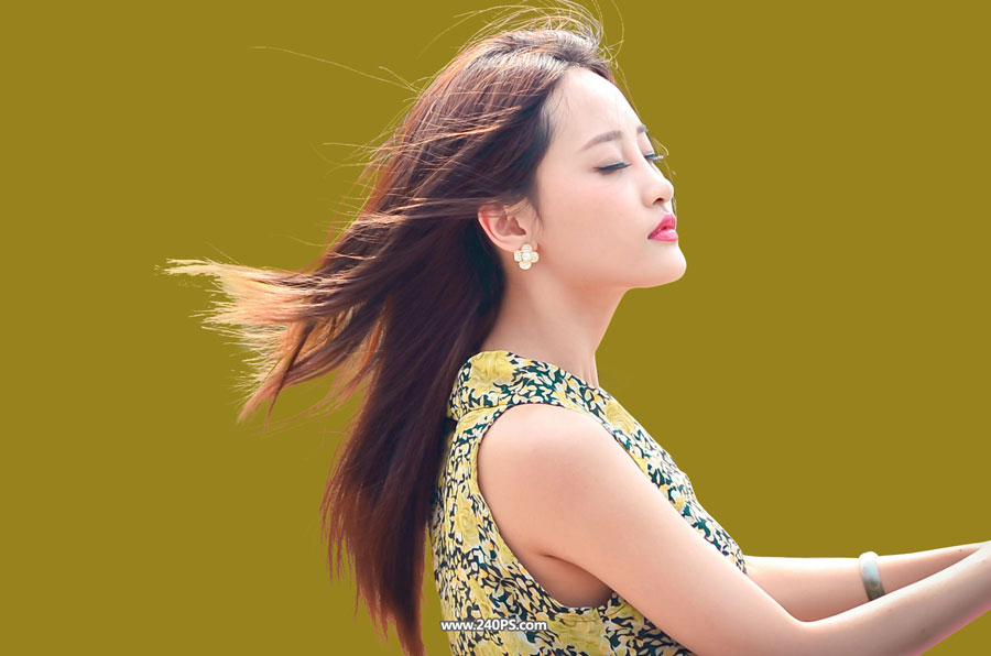 Photoshop人物抠图教程:快速抠出光线不均匀的美女头发