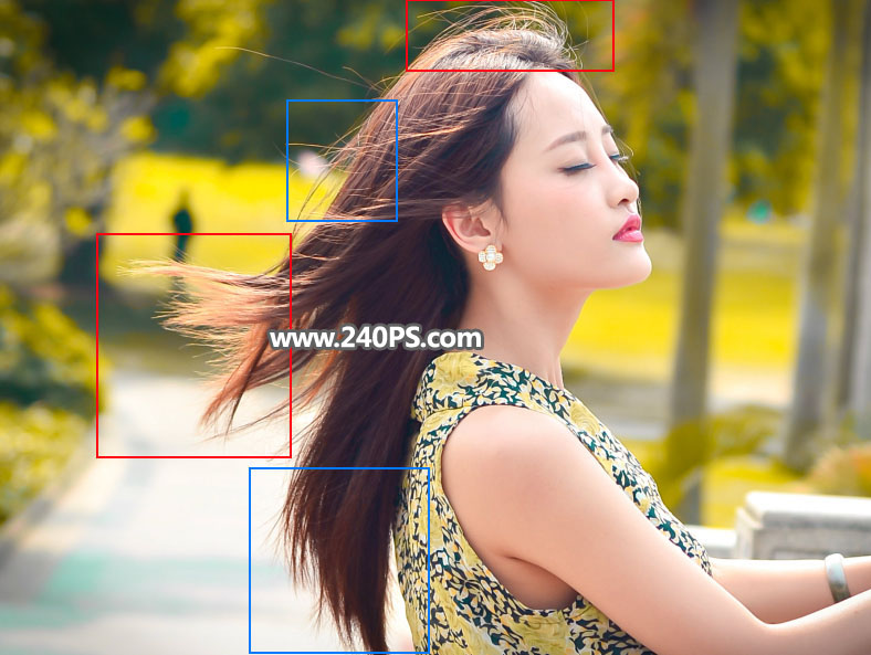 Photoshop人物抠图教程:快速抠出光线不均匀的美女头发