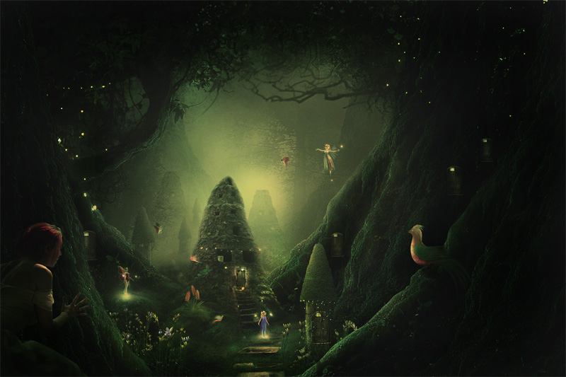 Photoshop合成梦幻森林中的童话世界图片教程