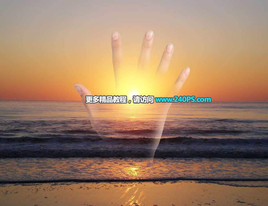 Photoshop合成创意的手掌双重曝光效果